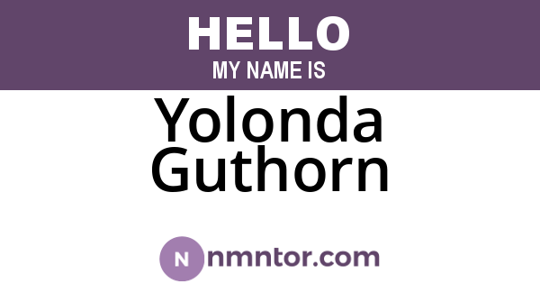 Yolonda Guthorn