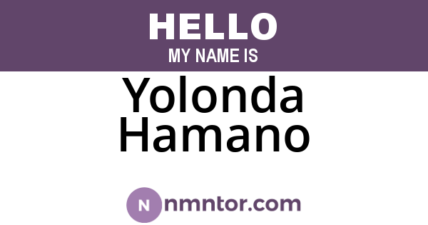 Yolonda Hamano