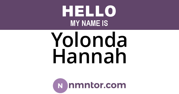 Yolonda Hannah