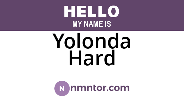 Yolonda Hard