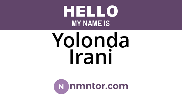 Yolonda Irani