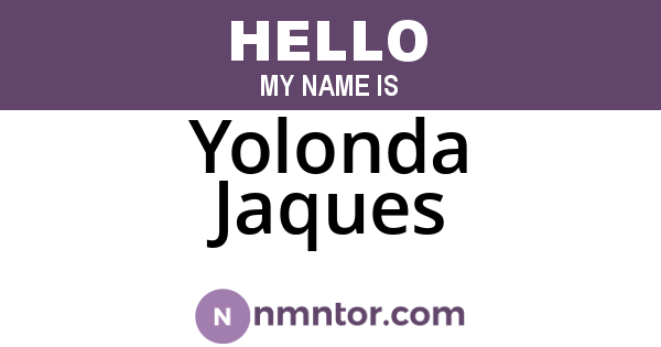 Yolonda Jaques