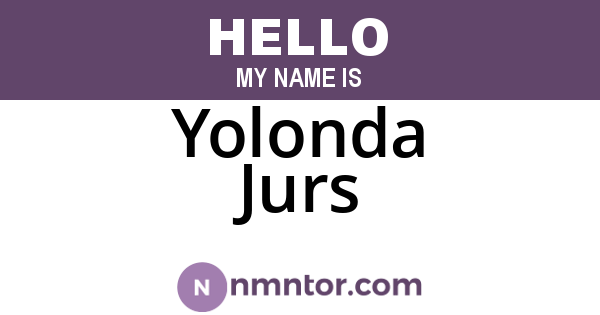 Yolonda Jurs
