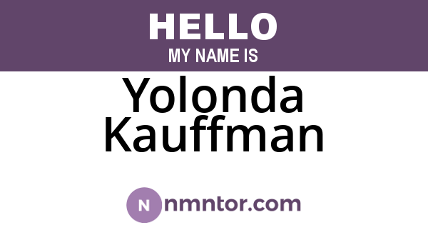 Yolonda Kauffman