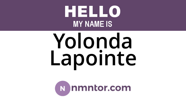 Yolonda Lapointe