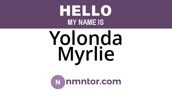 Yolonda Myrlie