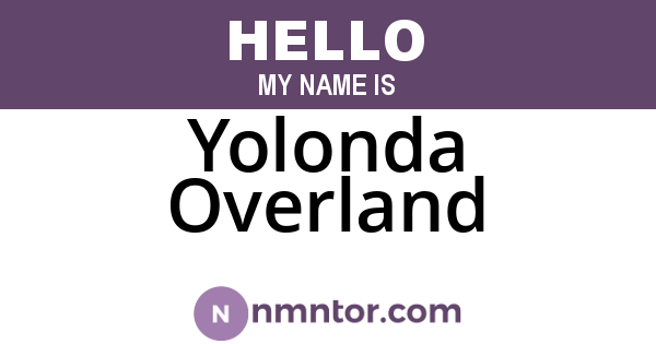 Yolonda Overland