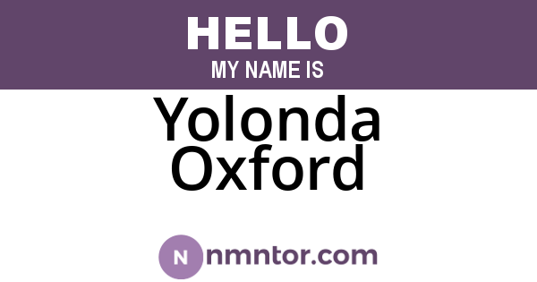 Yolonda Oxford
