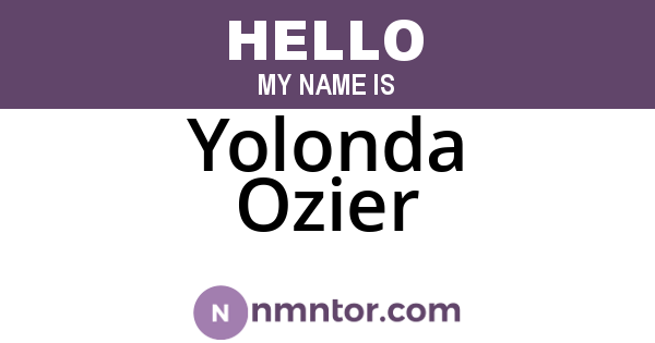 Yolonda Ozier