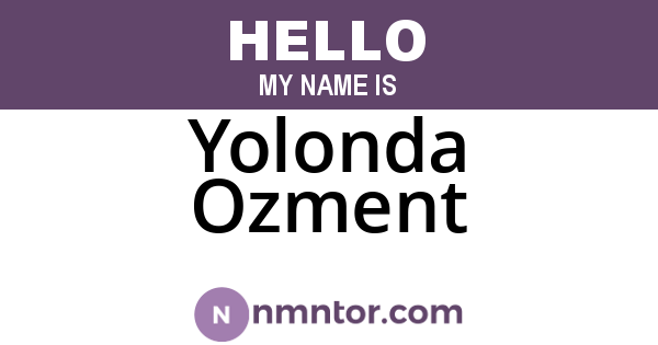 Yolonda Ozment
