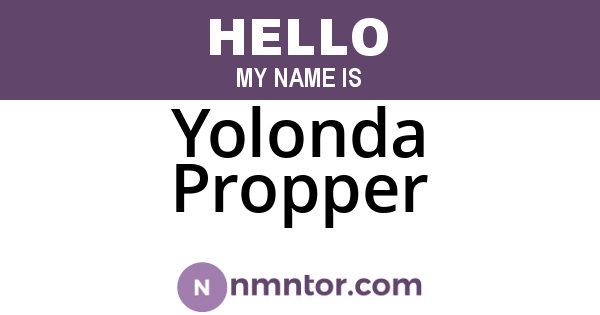 Yolonda Propper