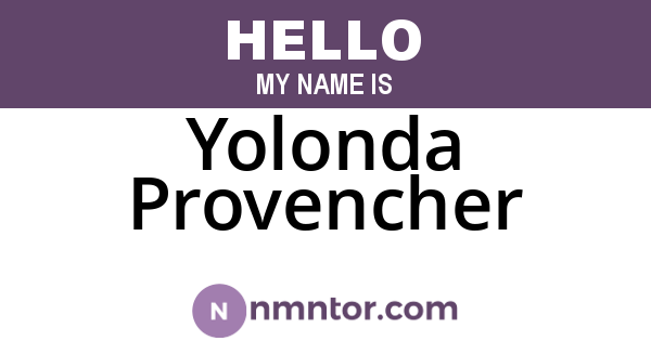 Yolonda Provencher