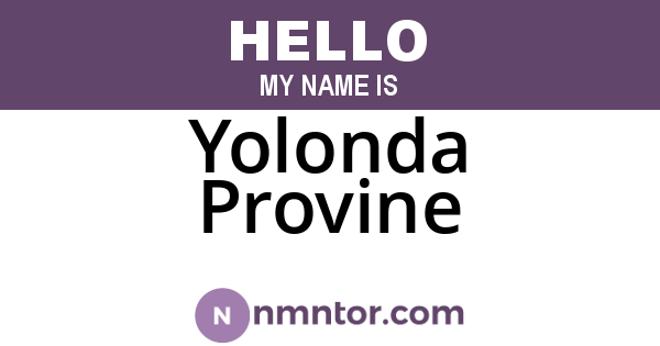 Yolonda Provine