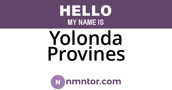 Yolonda Provines