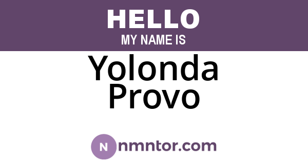 Yolonda Provo