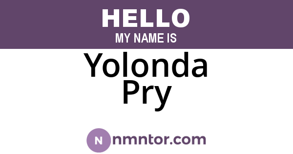 Yolonda Pry