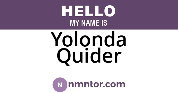 Yolonda Quider