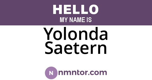 Yolonda Saetern