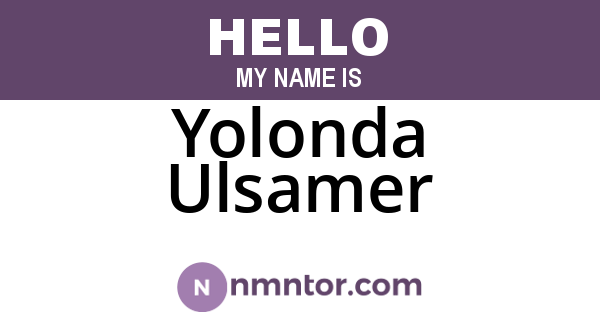 Yolonda Ulsamer