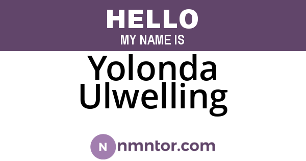 Yolonda Ulwelling