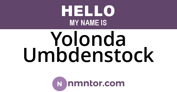 Yolonda Umbdenstock