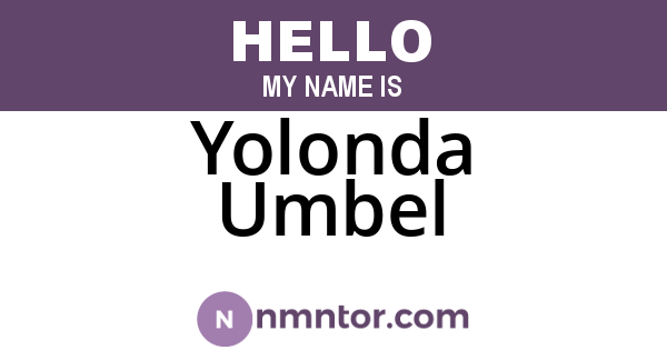 Yolonda Umbel