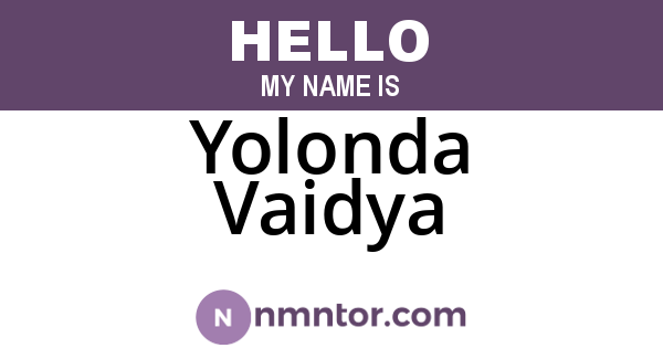 Yolonda Vaidya