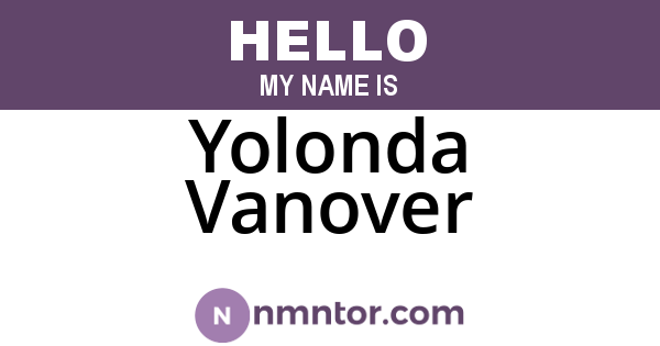 Yolonda Vanover