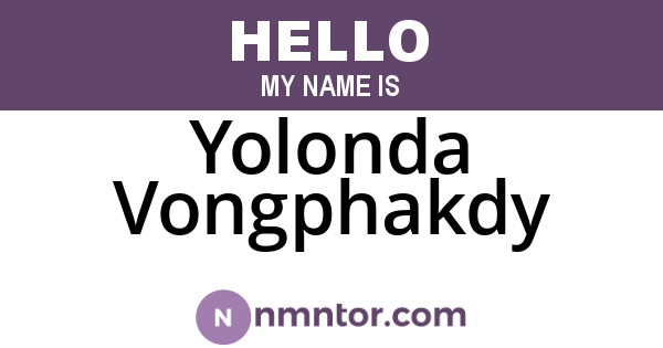 Yolonda Vongphakdy