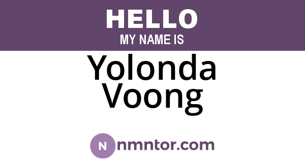 Yolonda Voong
