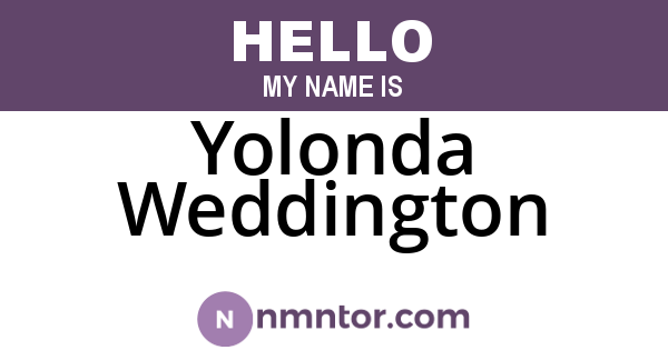 Yolonda Weddington