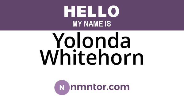 Yolonda Whitehorn