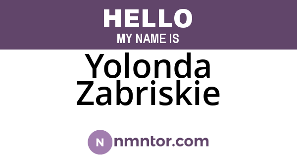 Yolonda Zabriskie