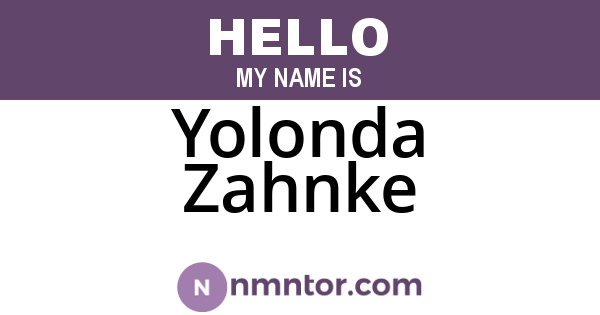 Yolonda Zahnke