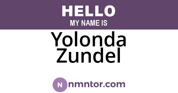 Yolonda Zundel