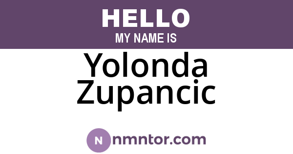 Yolonda Zupancic