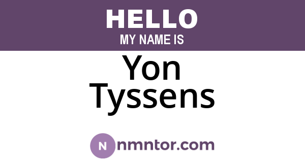 Yon Tyssens