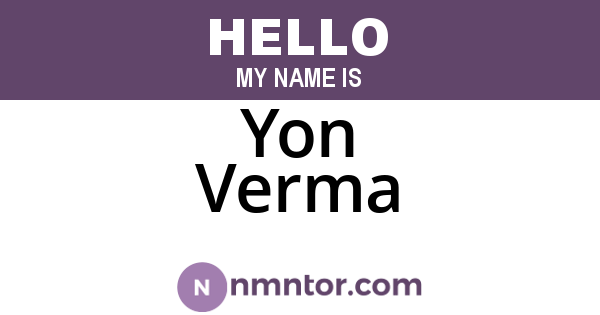Yon Verma