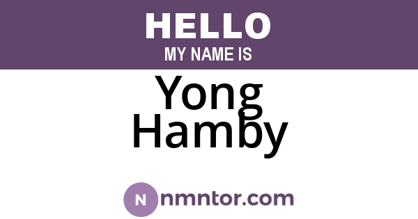 Yong Hamby