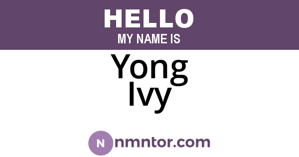 Yong Ivy