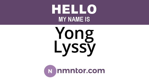 Yong Lyssy