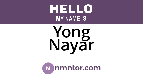 Yong Nayar