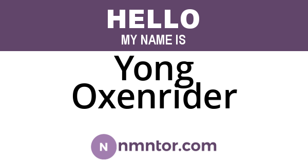 Yong Oxenrider