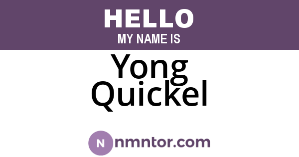 Yong Quickel