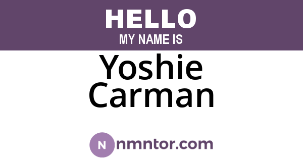 Yoshie Carman