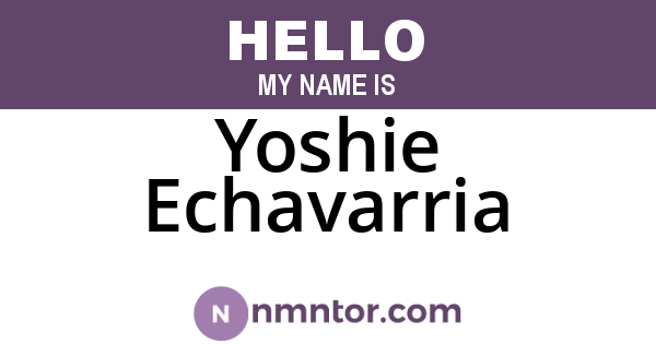 Yoshie Echavarria