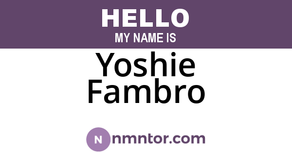 Yoshie Fambro