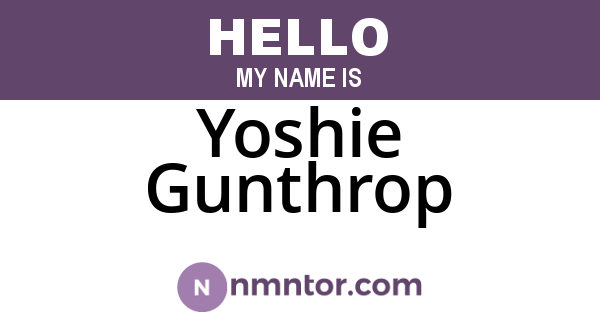 Yoshie Gunthrop