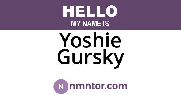 Yoshie Gursky