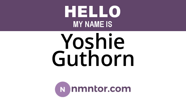 Yoshie Guthorn